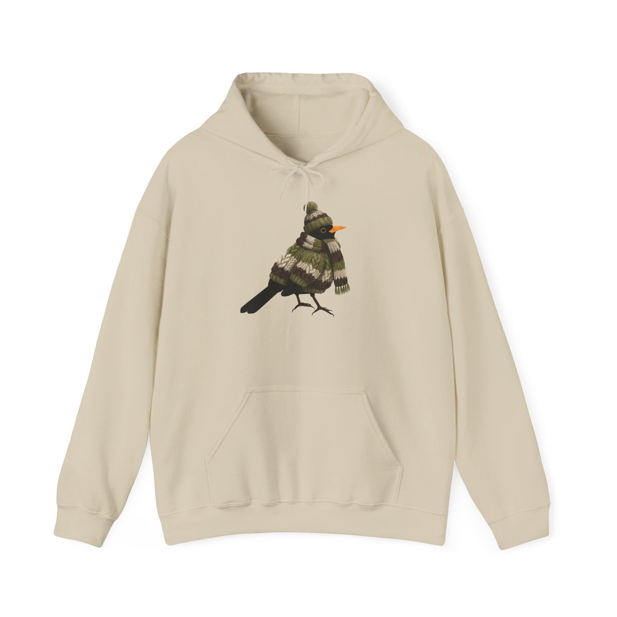 Amsel mit Strickpullover Hoodie - Vogel Kapuzenpullover für Vogelbeobachter & Naturliebhaber mit Vogelmotiv