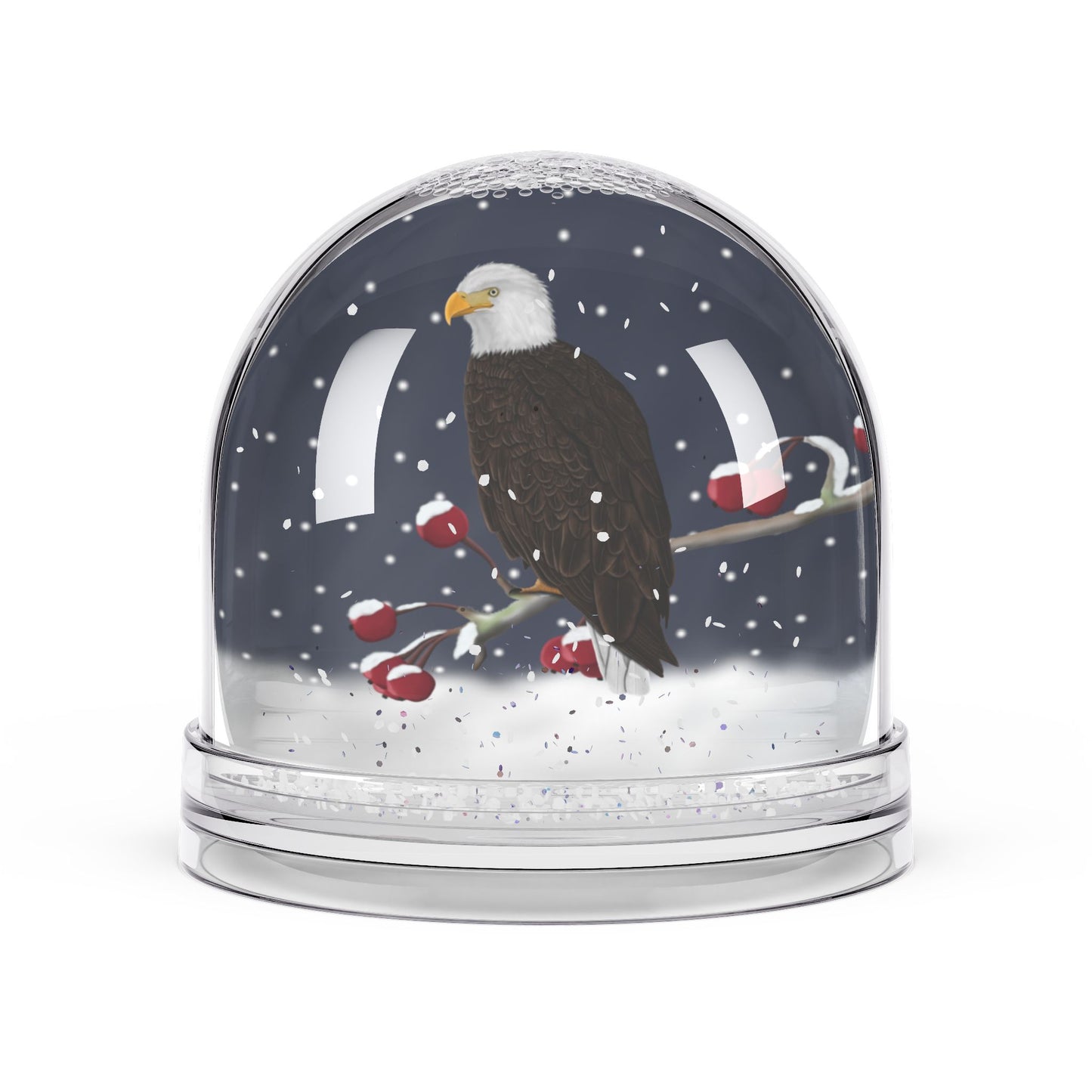 Bald Eagle Bird Snow Globe | Double-Sided Christmas Gift for Bird Lovers