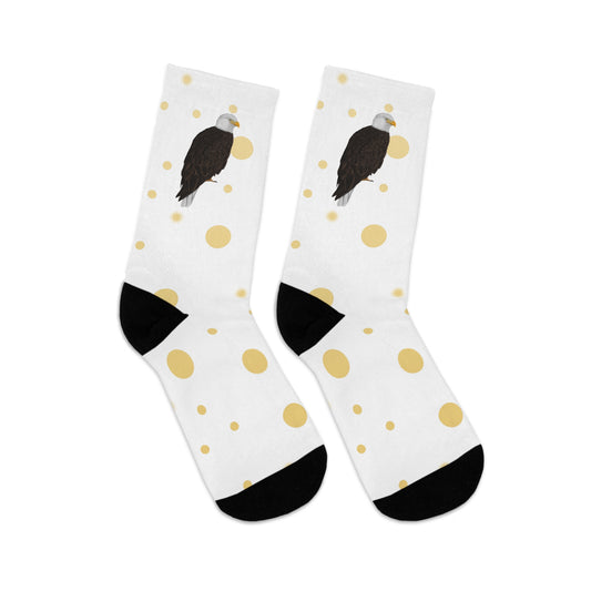 Bald Eagle with Golden Dots Birding & Birdwatching Bird Socks White