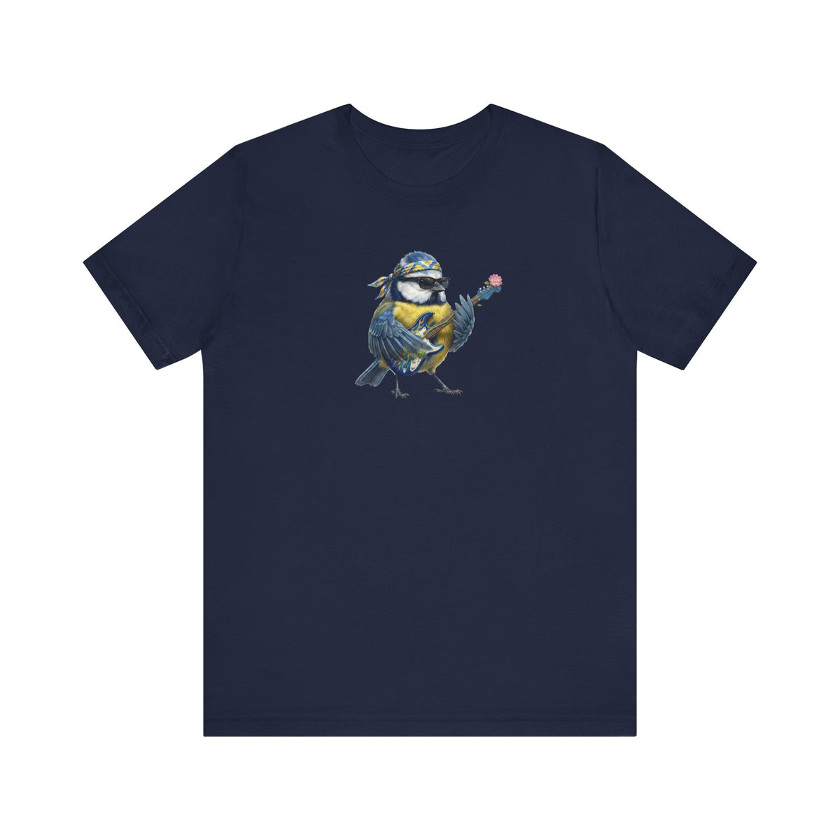 Bert Blaumeise Blumen-Gitarre Premium T-Shirt – Die Gartenvögel Band 2 Merch (Unisex)