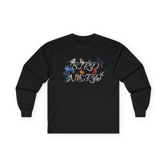 Bird Nerd Blue Jay Cardinal Robin Oriole Birdwatching Cotton Long Sleeve T-Shirt