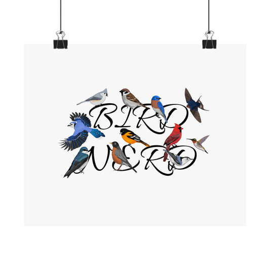 Bird Nerd Robin Cardinal Blue Jay Bird Birding Matte Poster