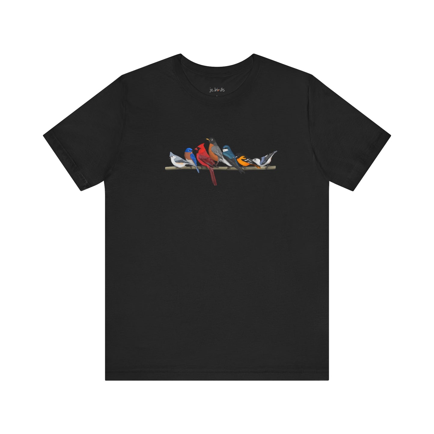 Birds on a Branch Robin Cardinal Oriole Bluebird Tree Swallow Bluebird Birding & Birdwatching T-Shirt