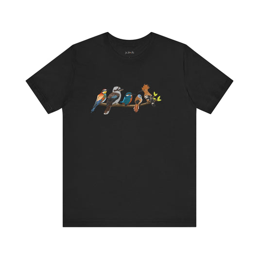Birds on a Branch T-Shirt Hoopoe Kookaburra Kingfisher Bird Watcher Bird Lover