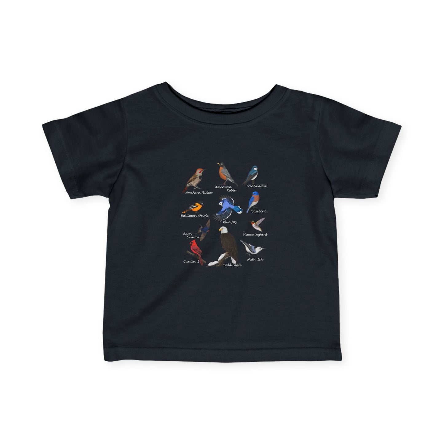 Blue Jay Cardinal Bluebird Oriole Robin Backyard Birds Baby & Toddler T-Shirt