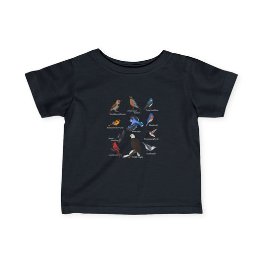 Blue Jay Cardinal Bluebird Oriole Robin Backyard Birds Baby & Toddler T-Shirt