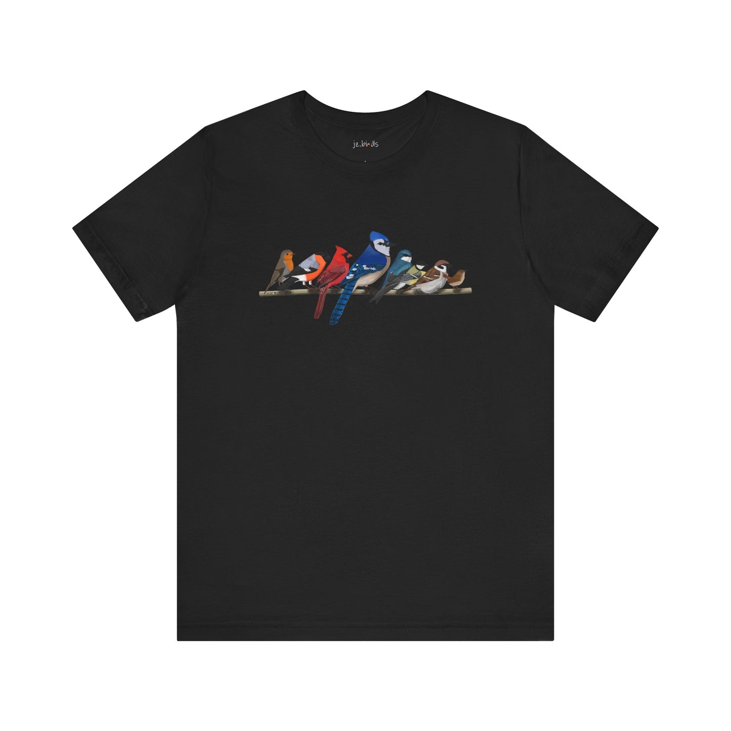 Blue Jay Cardinal Robin Garden Birds on a Branch Birding & Birdwatching Bird T-Shirt