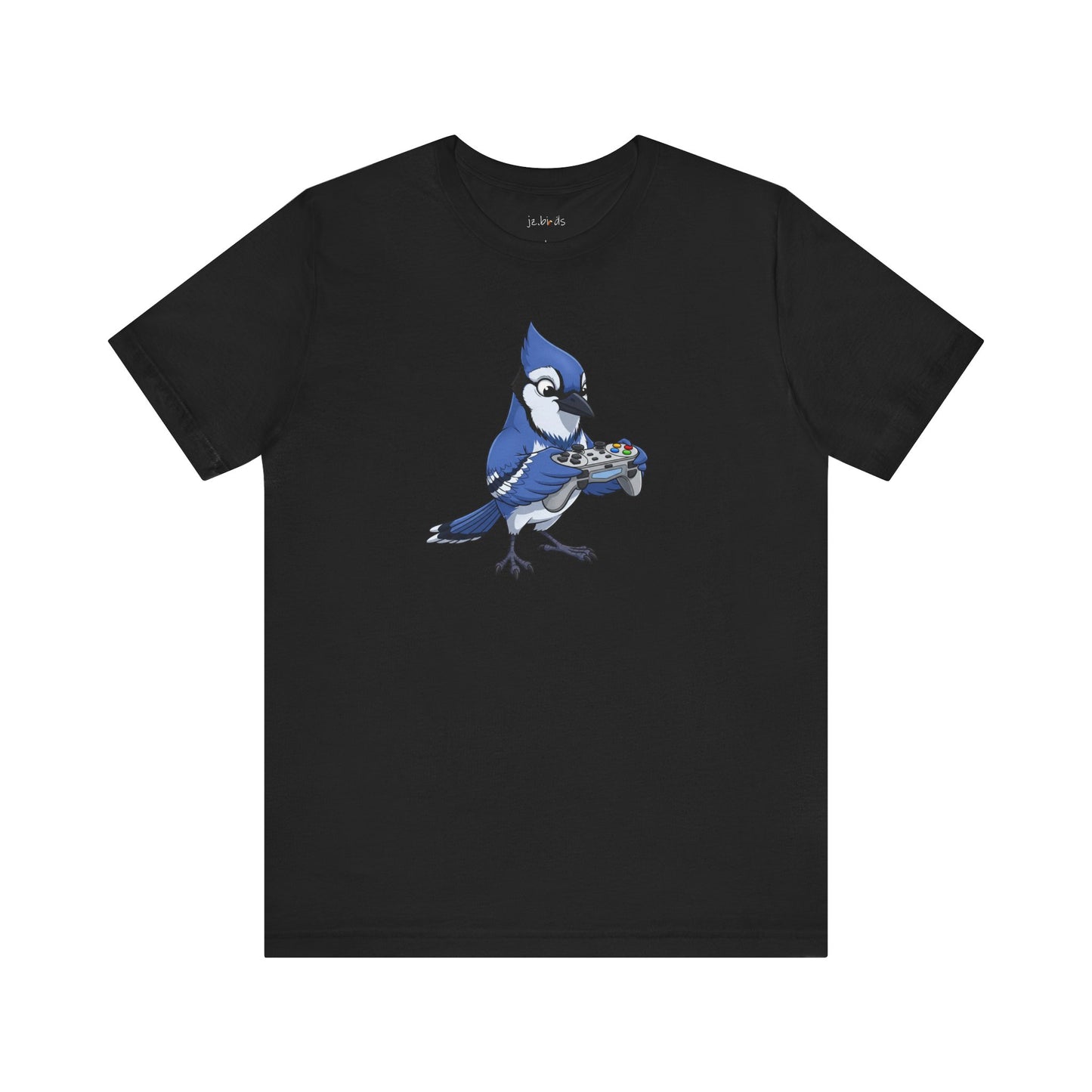 Blue Jay Playing Video Games Funny Gamer and Bird Lover T-Shirt