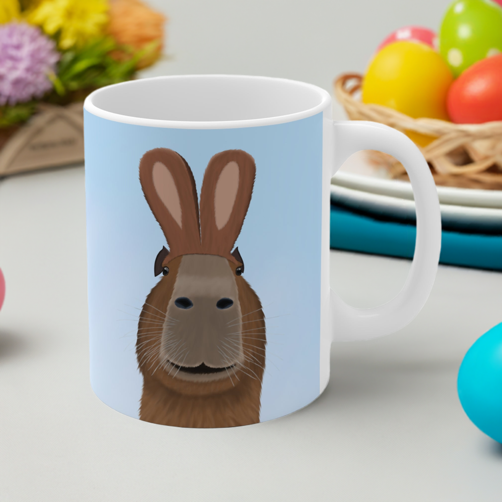 Capybara als Kaninchen mit Hasenohren Lustige Oster Tasse
