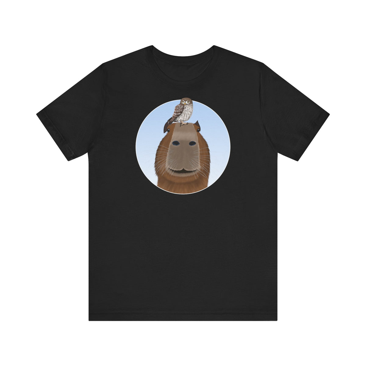 Capybara mit Eule Lustiges Vogel T-Shirt