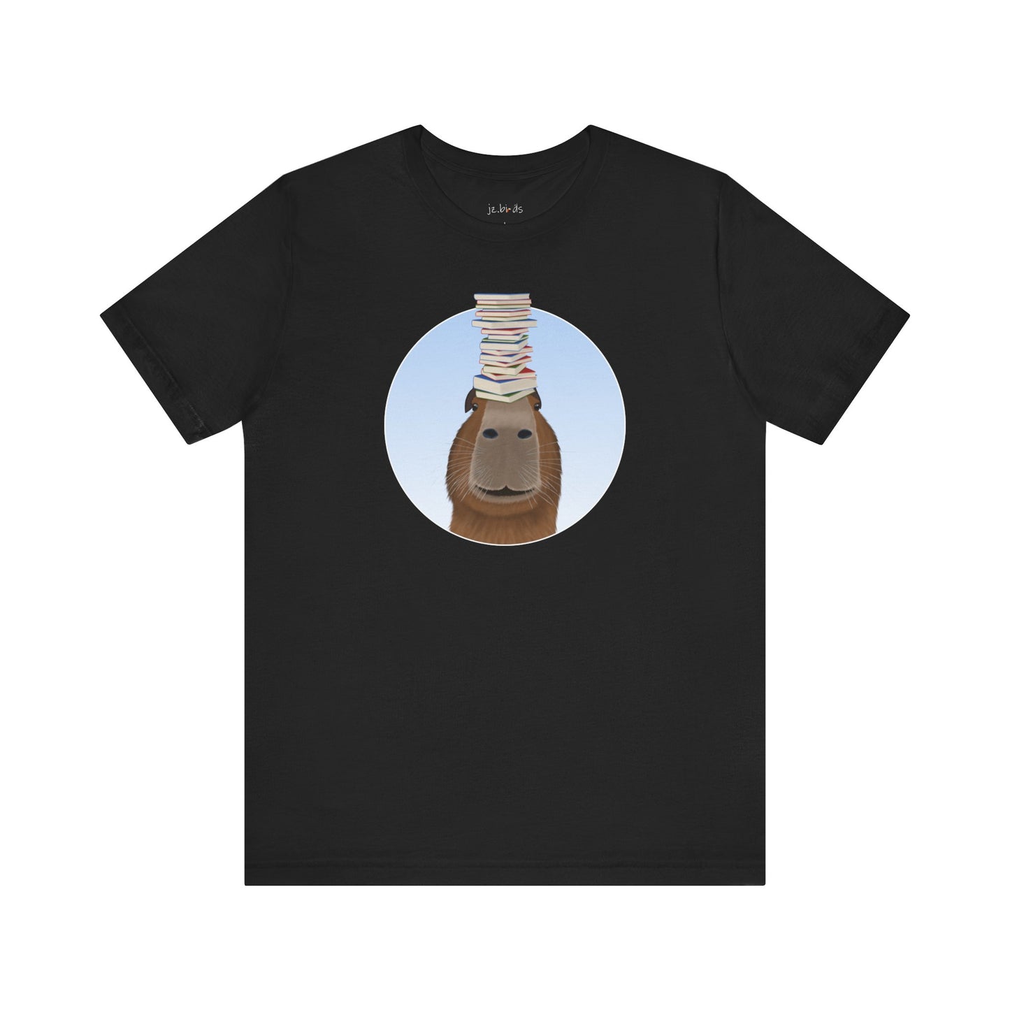 Capybara with Books Funny T-Shirt