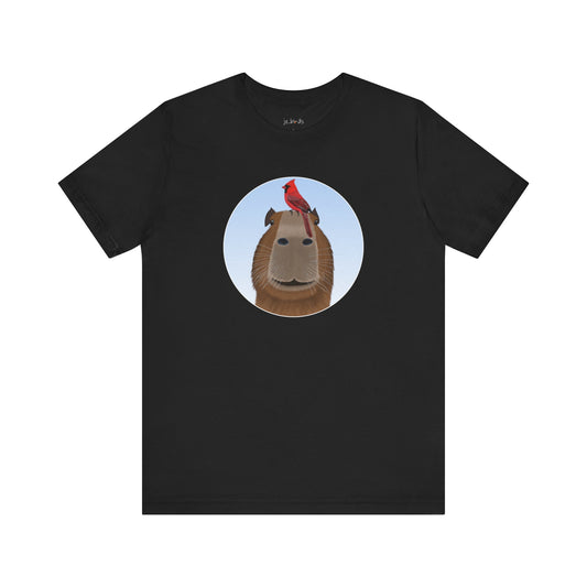 Capybara with Cardinal Funny Bird T-Shirt