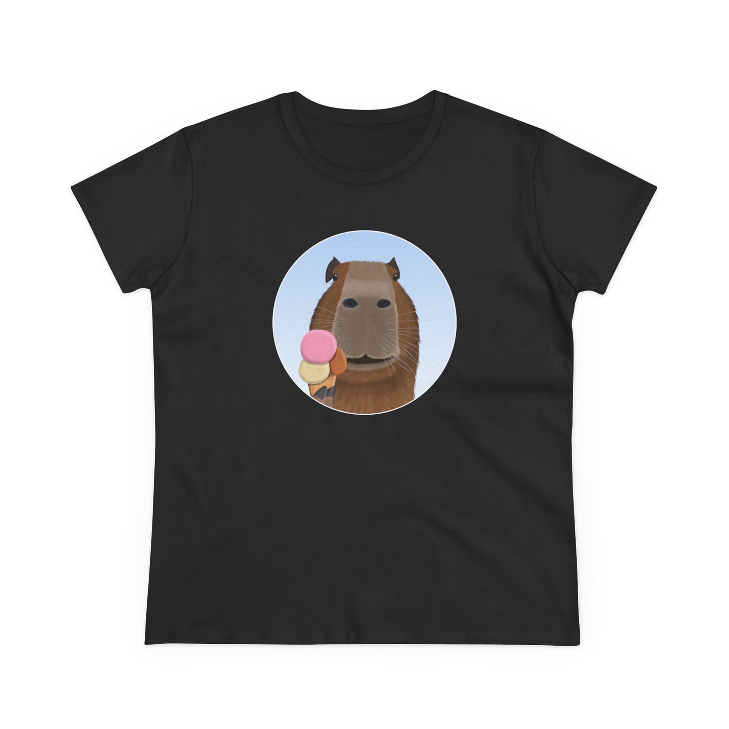Capybara with Ice Cream Funny Design for Capybara Lovers Women's T-Shirt