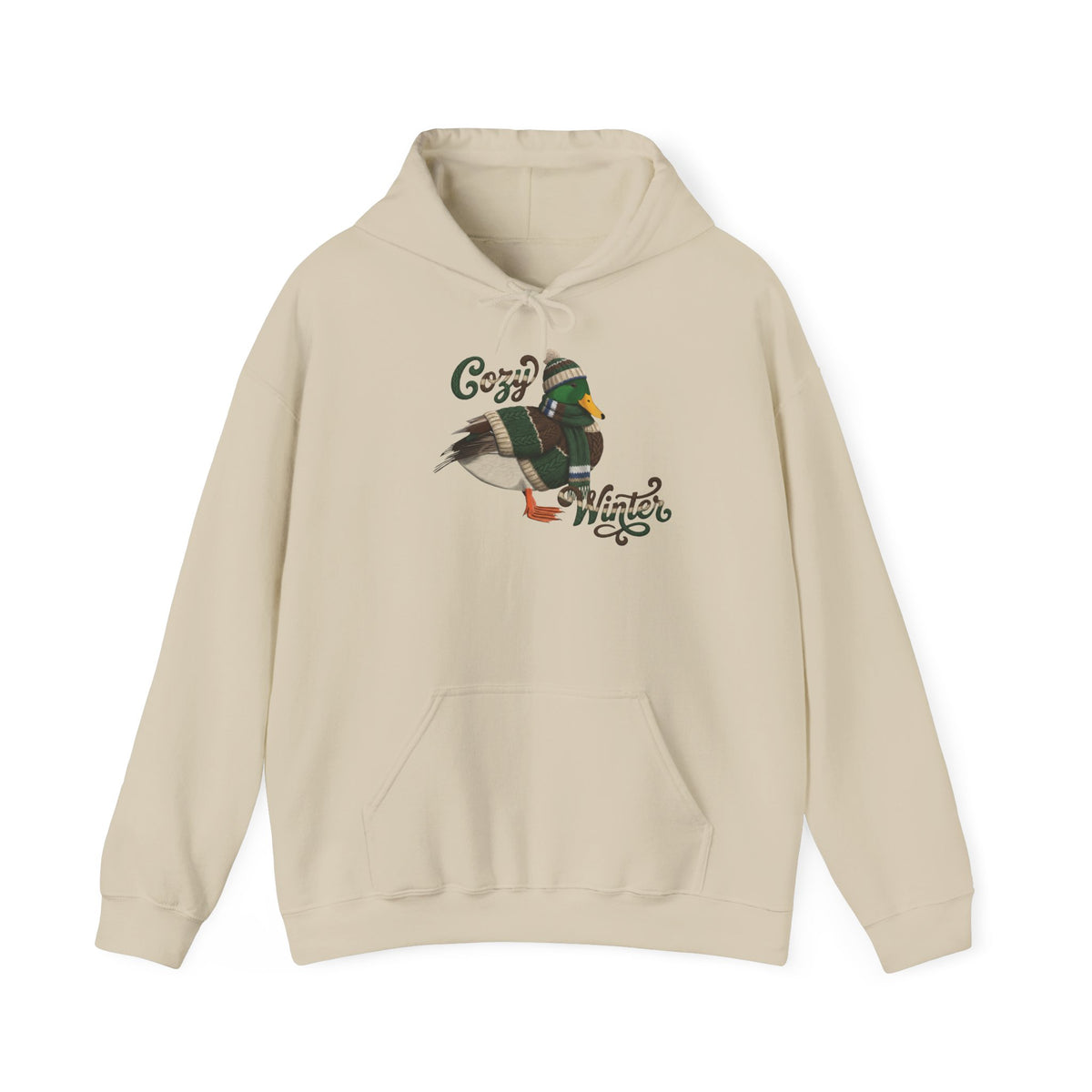 Ente mit Strickmütze Cozy Winter Hoodie - Vogel Kapuzenpullover für Vogelbeobachter & Naturliebhaber mit Vogelmotiv