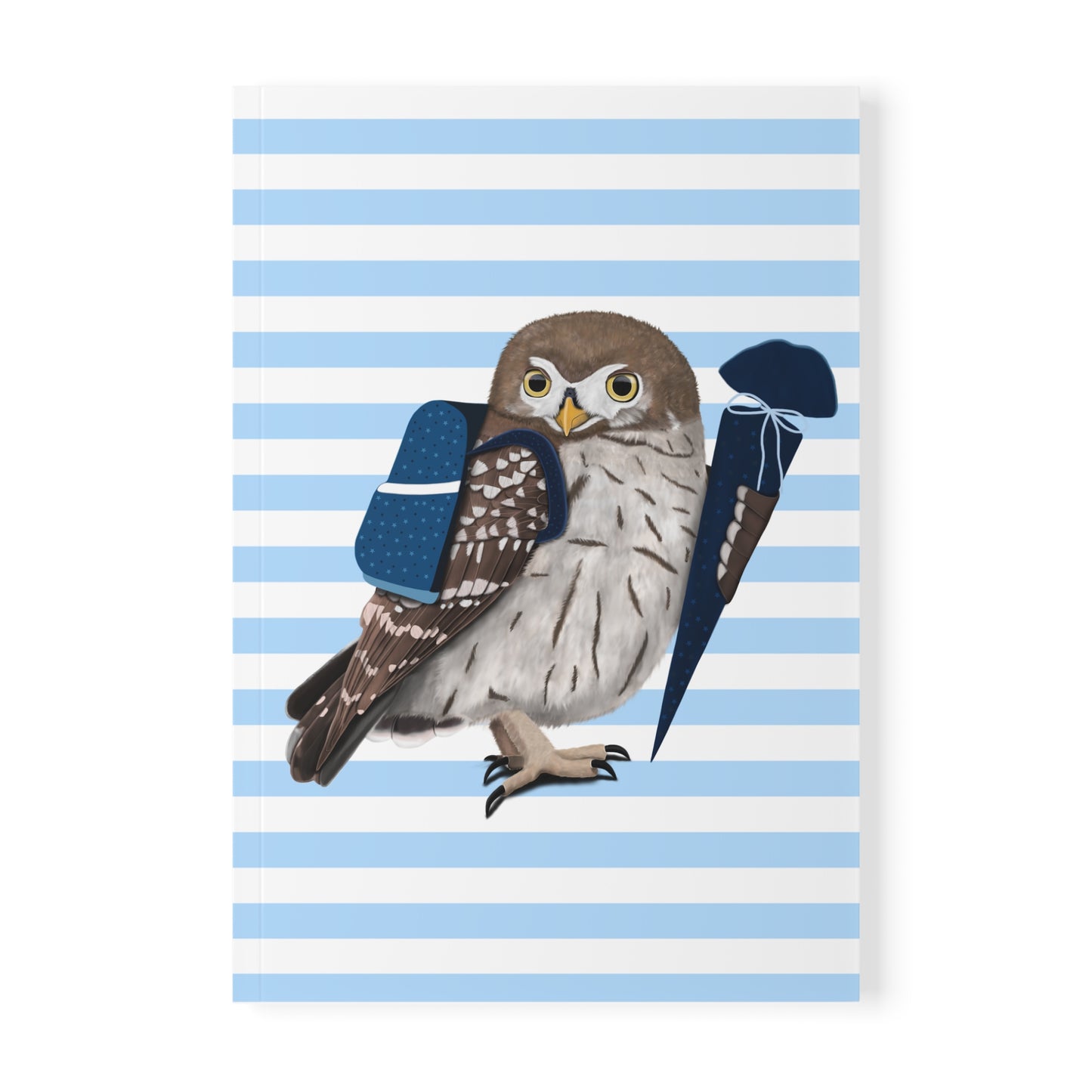Eule Notizbuch Geschenk zur Einschulung A5 Softcover 150 Seiten Liniert