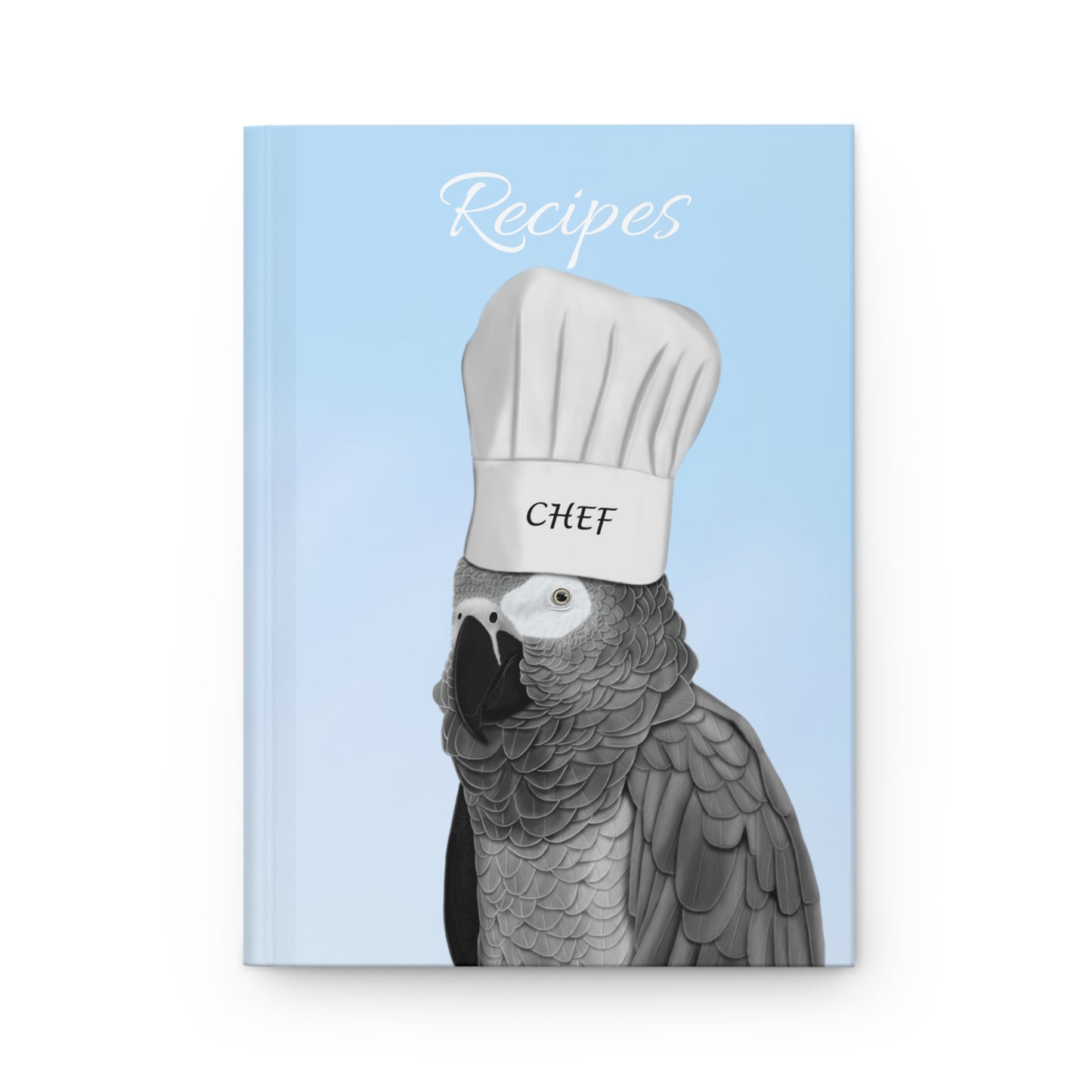 Grey Parrot Bird Hardcover Journal for Recipes 150 Pages A5 Bird Lovers & Bird Watchers