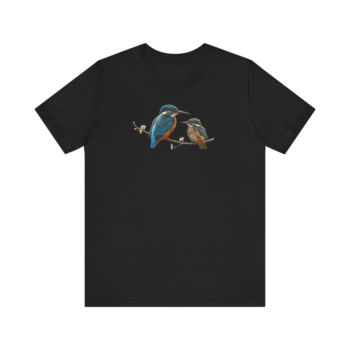 Kingfisher & Fledgling T-Shirt | Spring Blossoms Unisex Graphic Tee