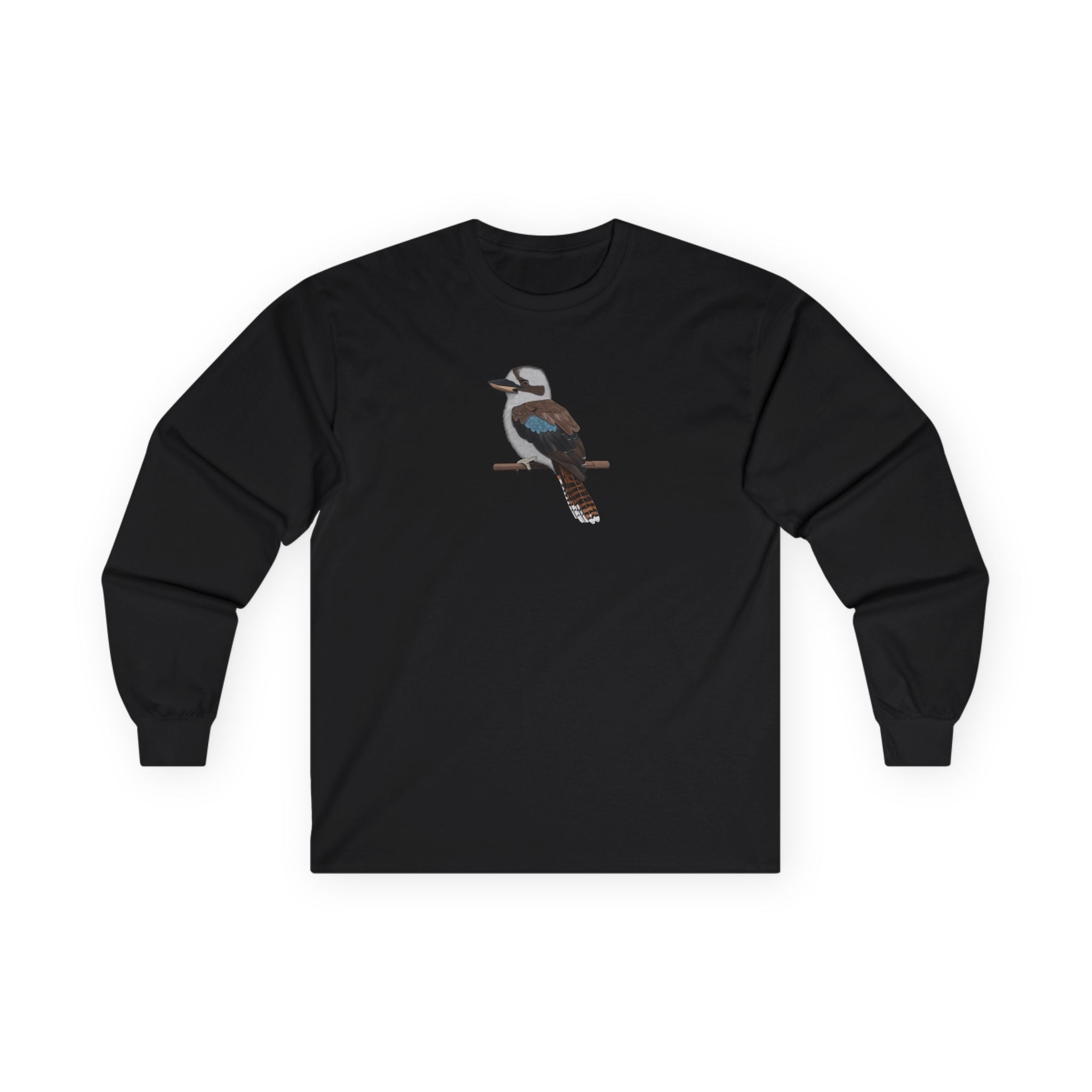 Kookaburra Birding Birdwatching Bird Cotton Long Sleeve T-Shirt