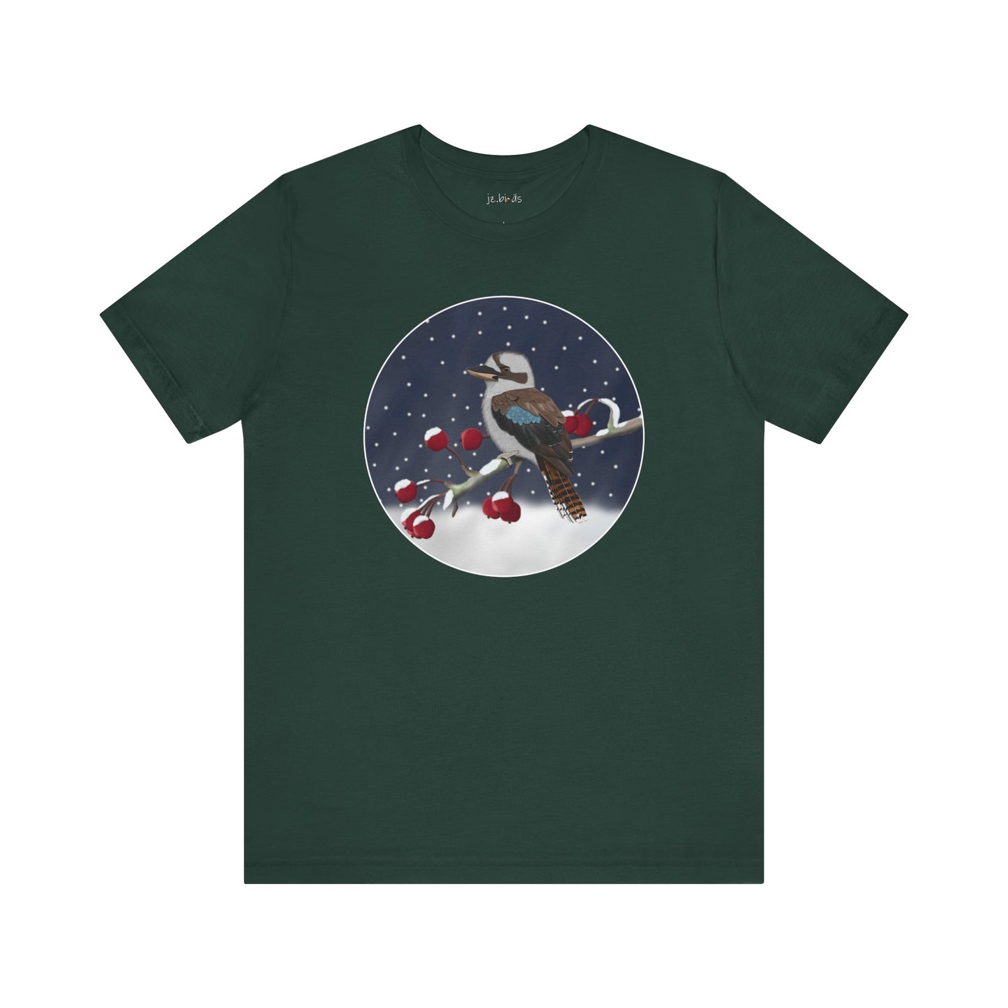 Kookaburra on a Winter Branch Birdwatcher Christmas Bird T-Shirt