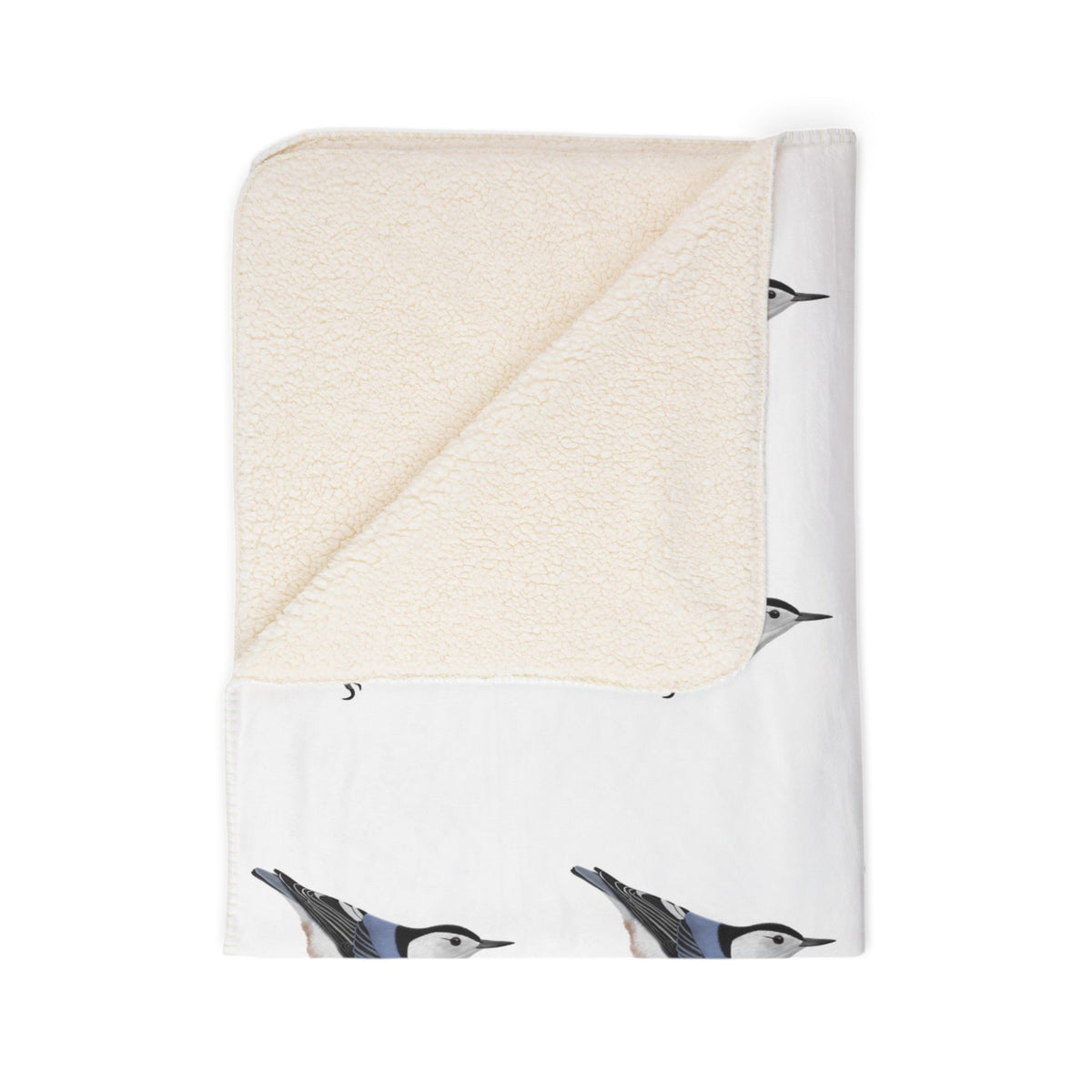 Nuthatch Art Fleece Sherpa Blanket (60"x80") - Thick, Ultra-Soft & Cozy Throw for Bird Lovers