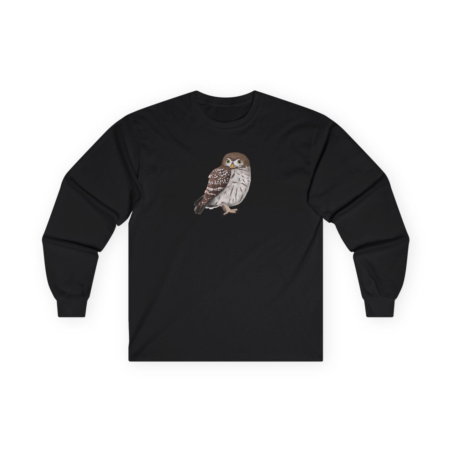 Owl Birding & Birdwatching Bird Cotton Long Sleeve T-Shirt