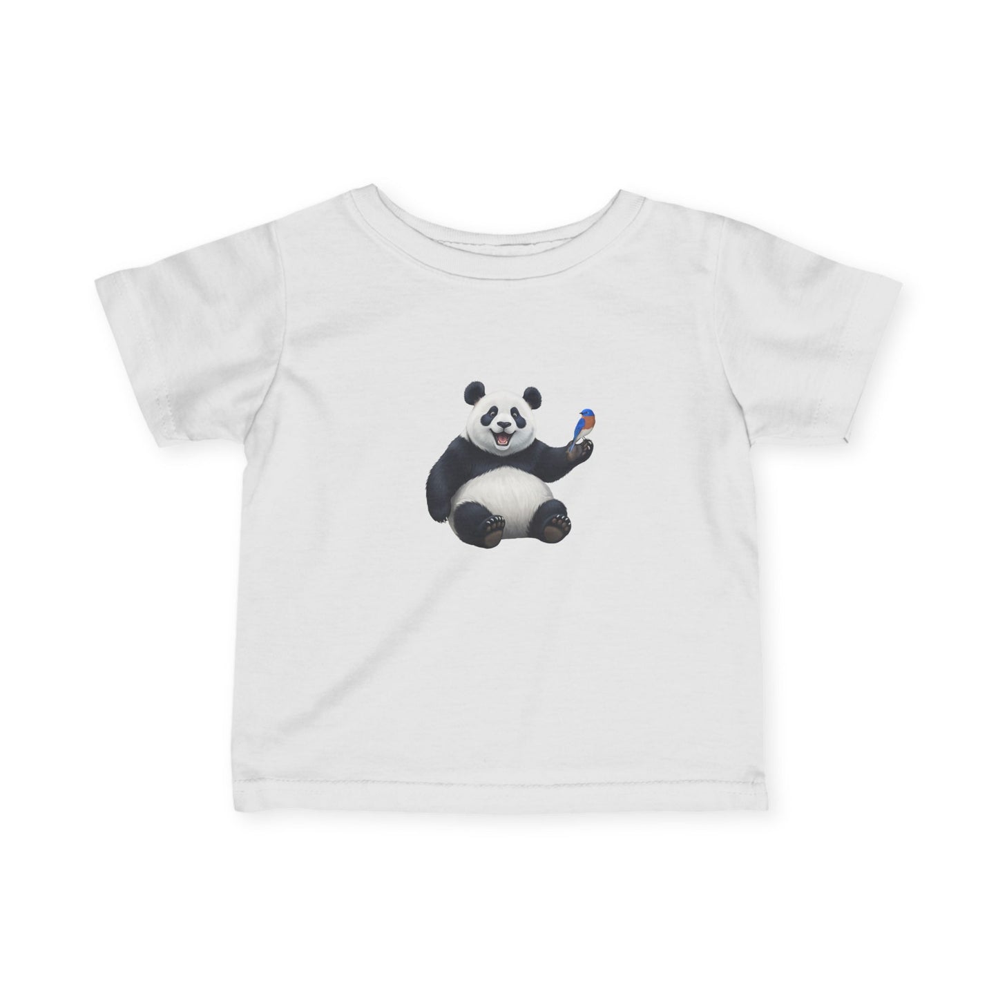 Panda Bear Baby & Toddler T-Shirt with a Bluebird Bird