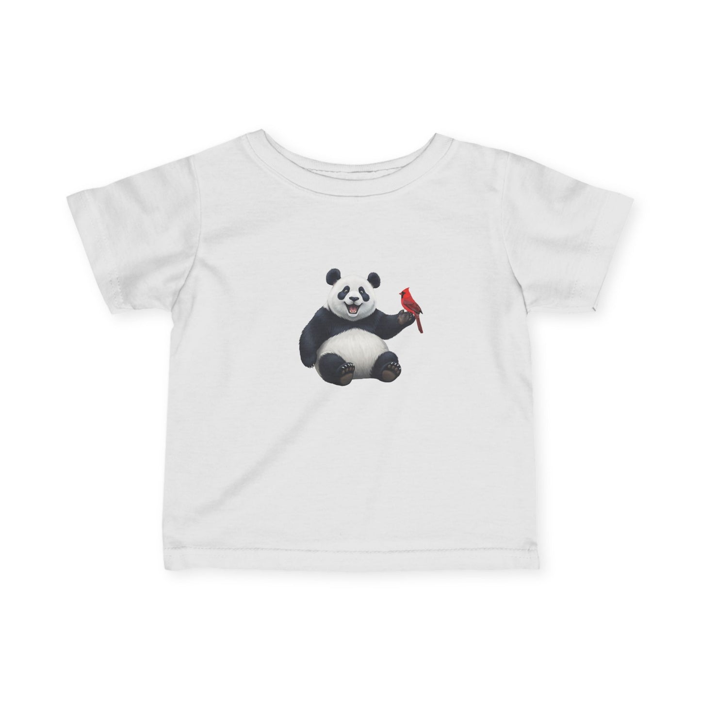 Panda Bear Baby & Toddler T-Shirt with a Cardinal Bird