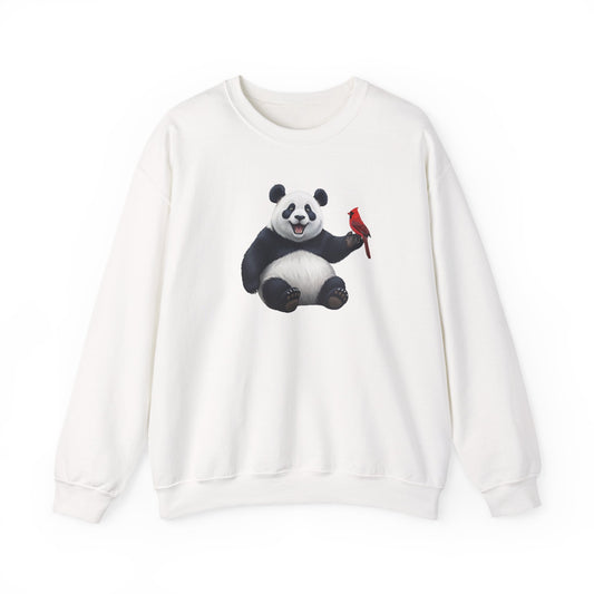 Panda Bear with a Cardinal Sweatshirt Bird & Animal Lover