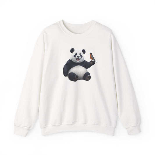 Panda Bear with an American Robin Sweatshirt Bird & Animal Lover
