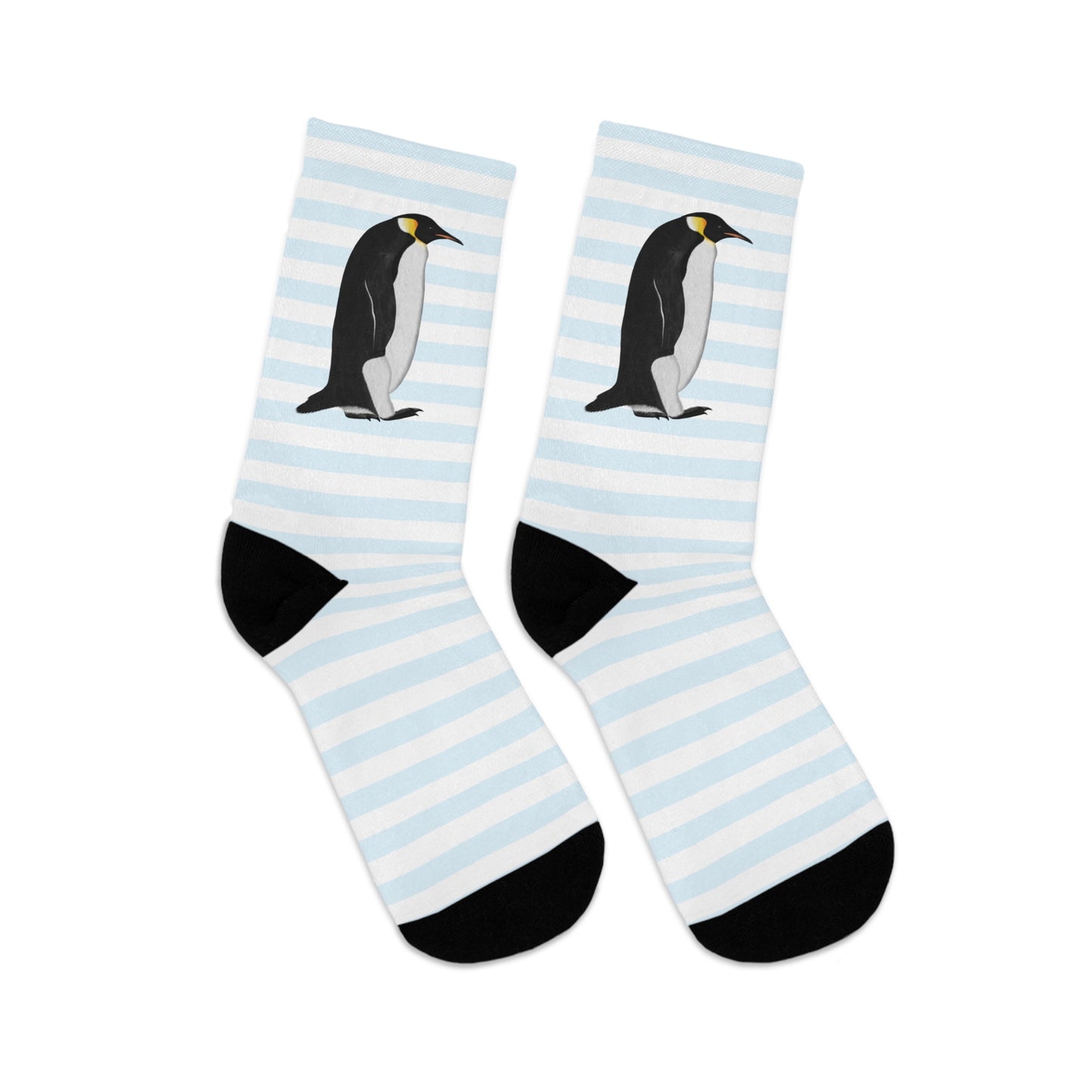 Penguin Stripes Blue White Birding & Birdwatching Bird Socks