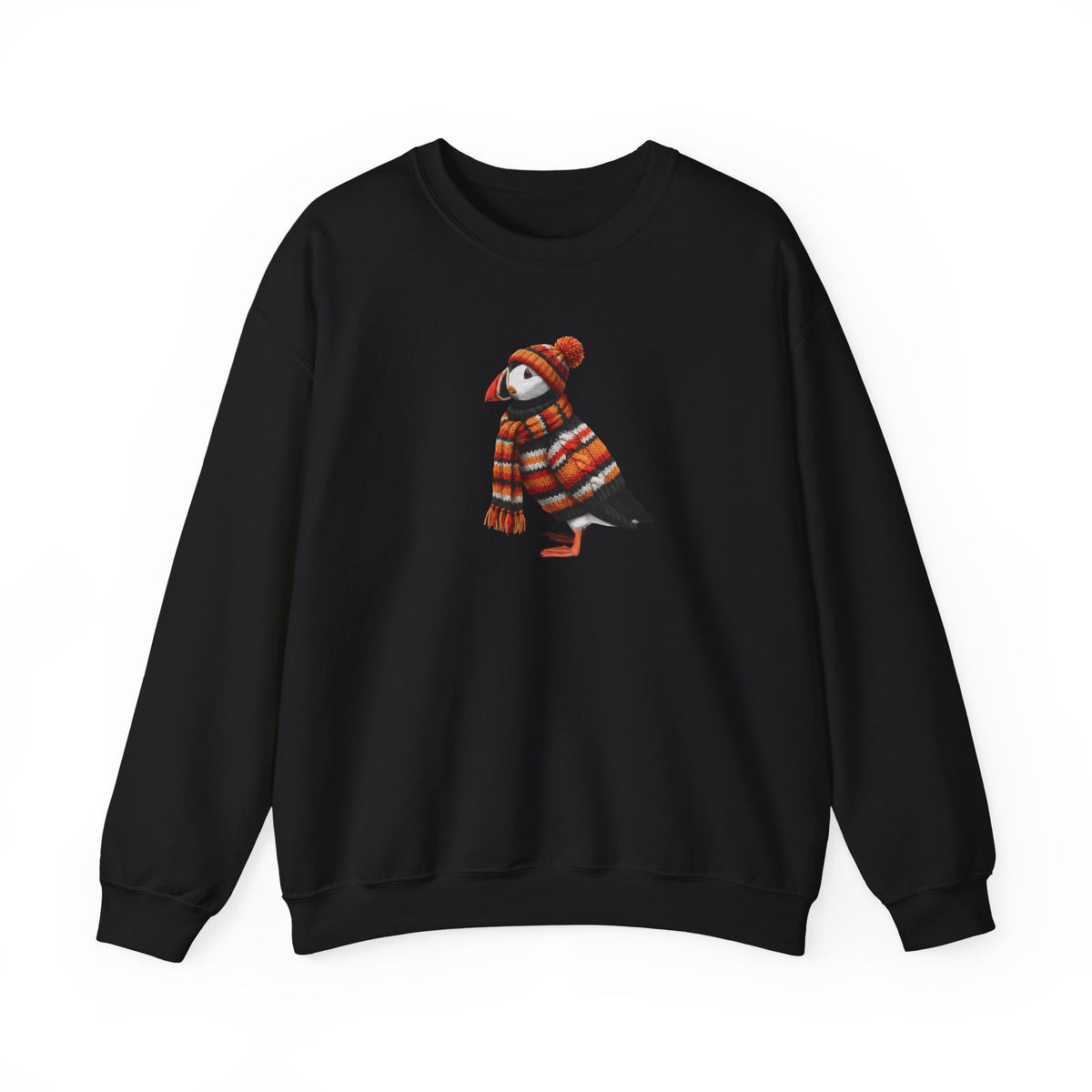 Puffin Winter Sweatshirt | Bird Watcher Crewneck | Unisex Songbirds Wearing Knit Gift for Bird Lovers