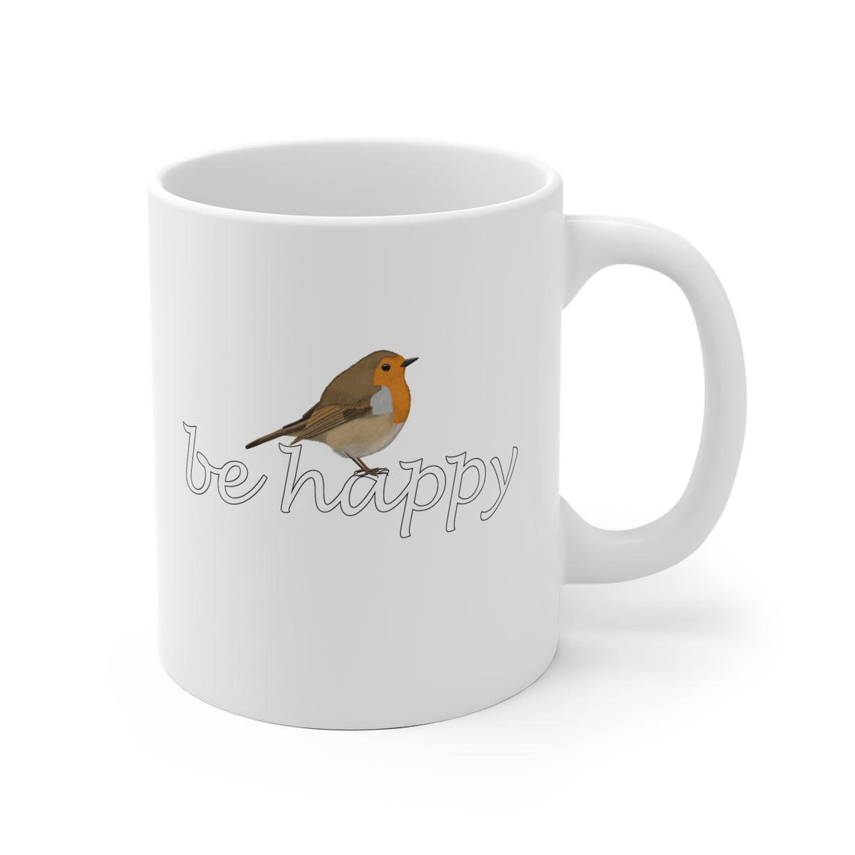 Rotkehlchen Be Happy Vogel Tasse für Vogelfreunde