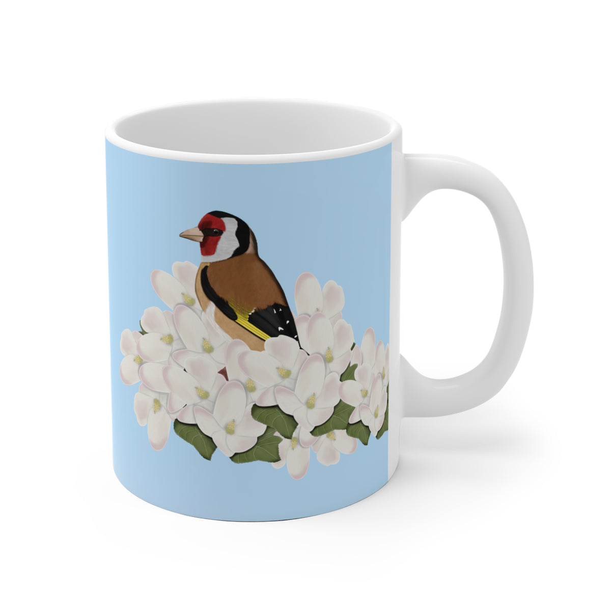 Stieglitz mit Apfelblüten im Frühling Vogel Tasse für Vogelfreunde