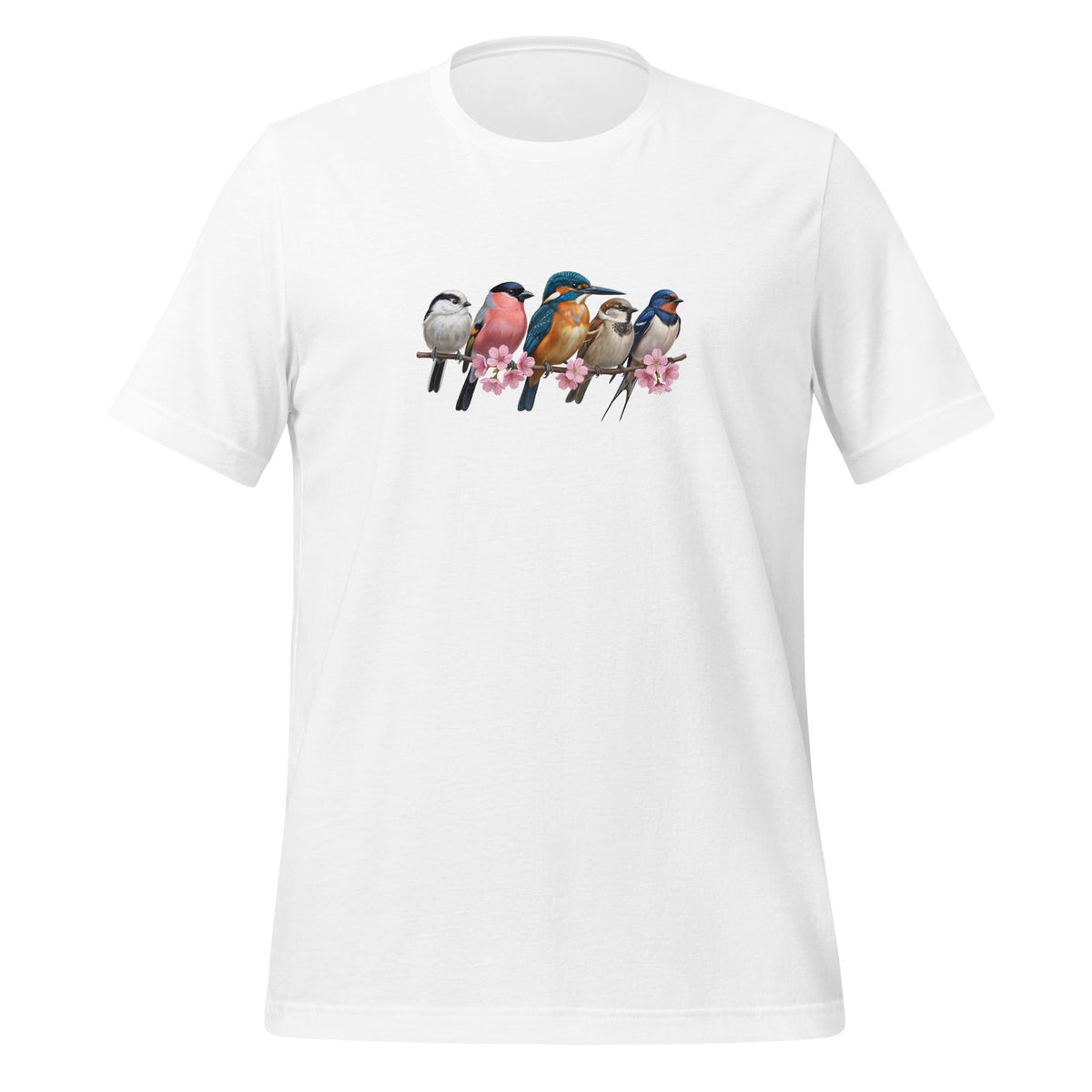 シマエナガ カワセミ スズメ ウソ ツバメ 桜の花 Tシャツ
