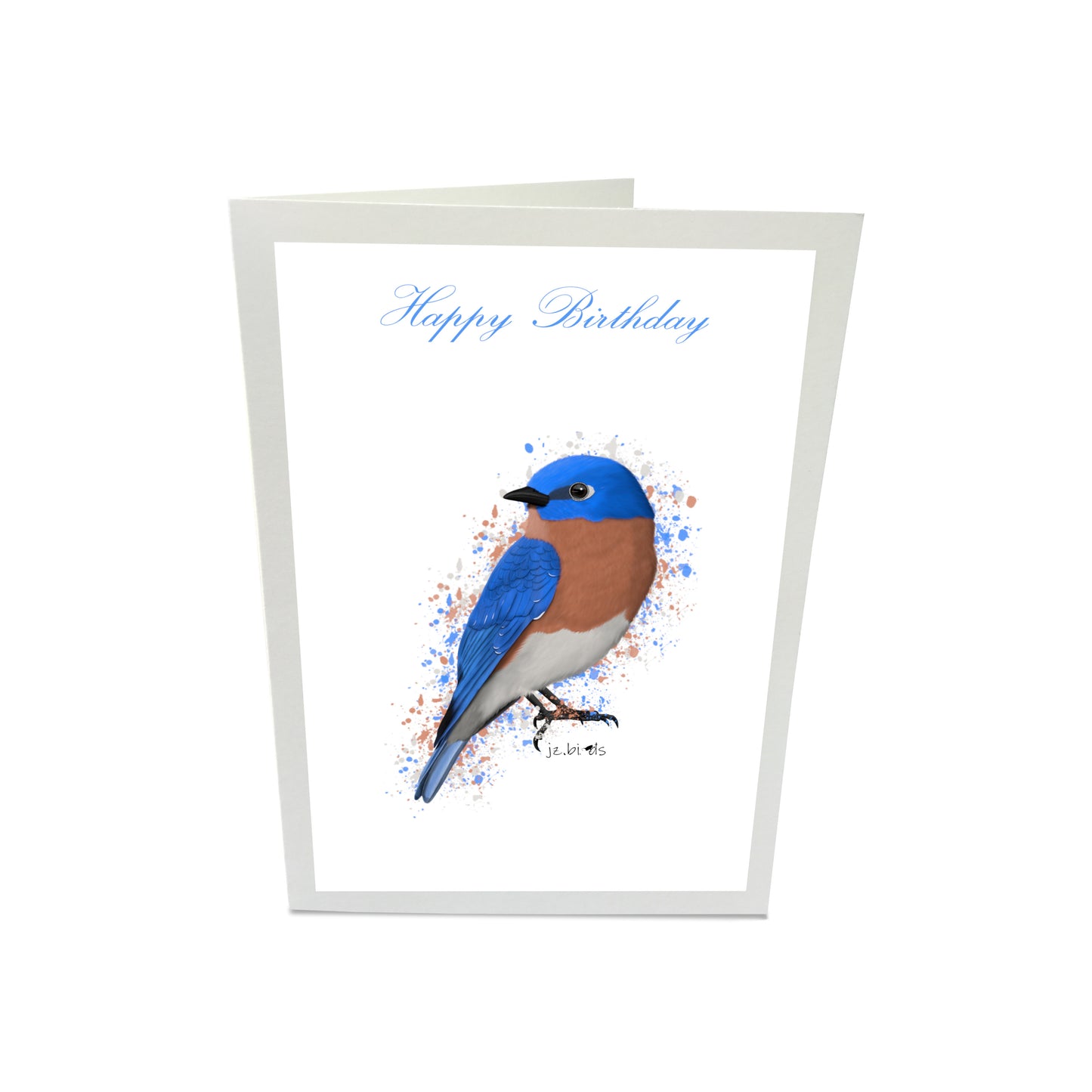 Geburtstagskarte Bluebird Vogel Illustration Glückwunschkarte zum Geburtstag Happy Birthday mit Umschlag