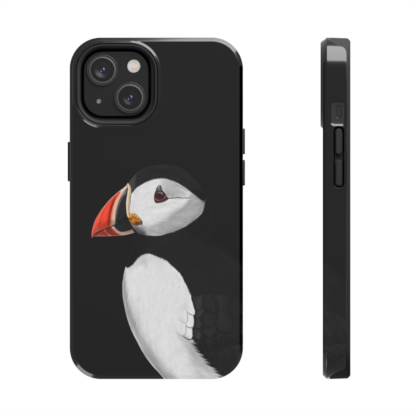 Puffin Bird Art Tough Phone Case Black