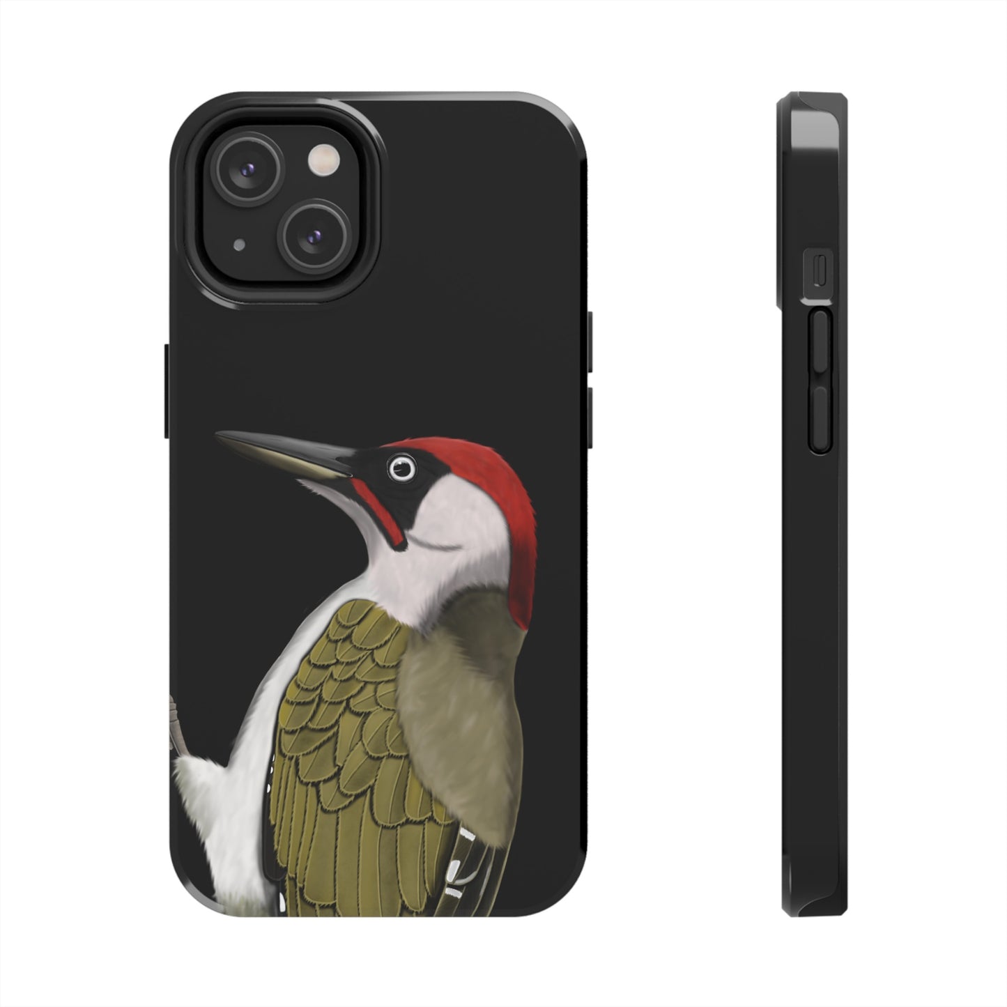 Green Woodpecker Bird Art Tough Phone Case Black