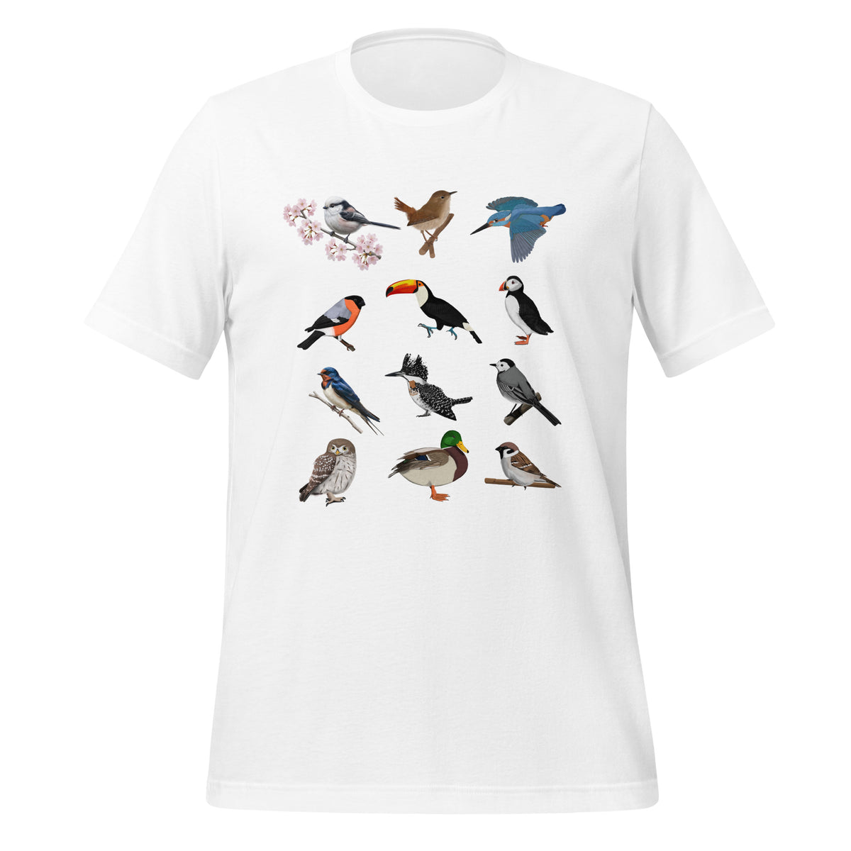カワセミ シマエナガ スズメ Tシャツ - 野鳥 バードウォッチング 愛鳥家 - ドイツデザイン