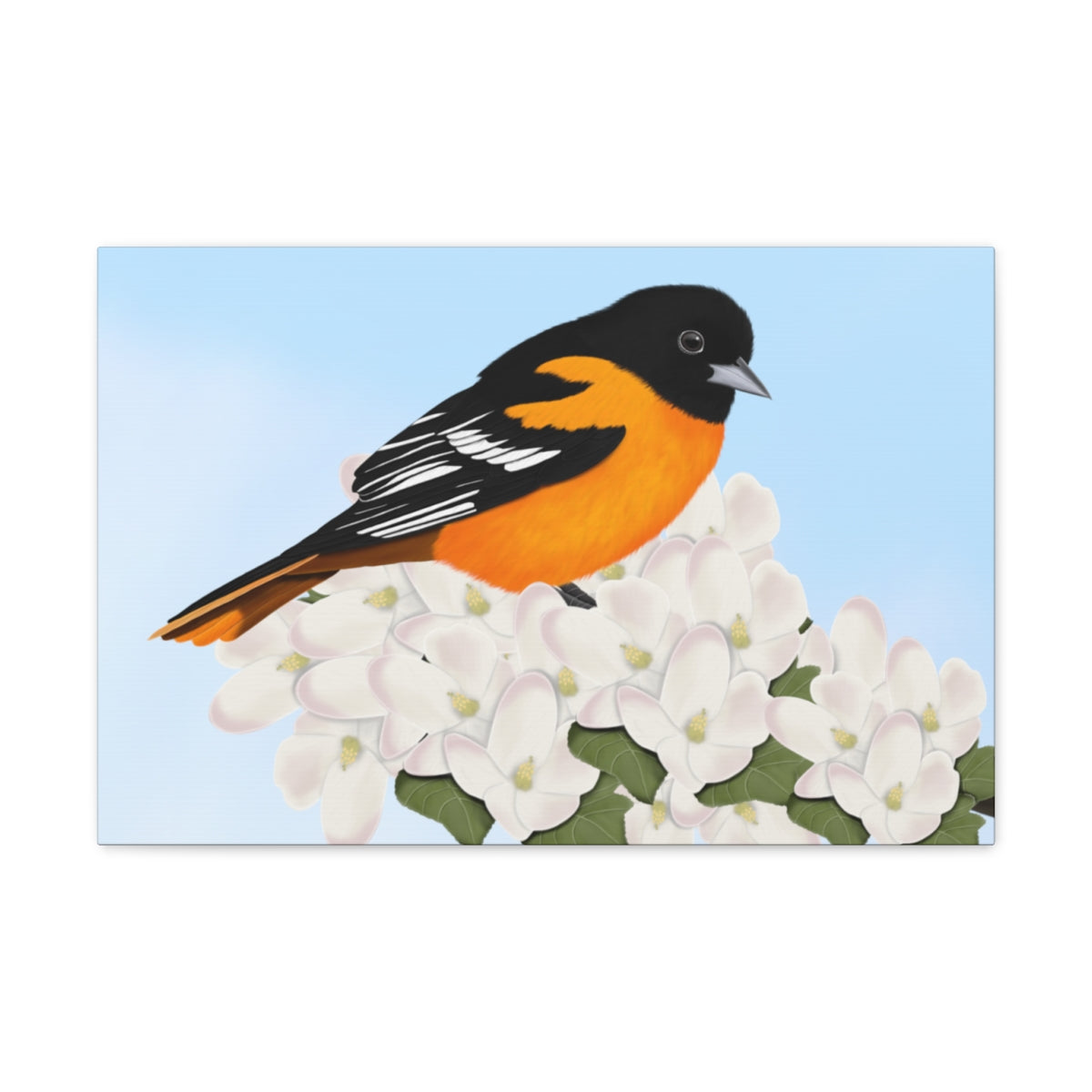 jz.birds bird art canvas gallery wrap spring apple blossoms
