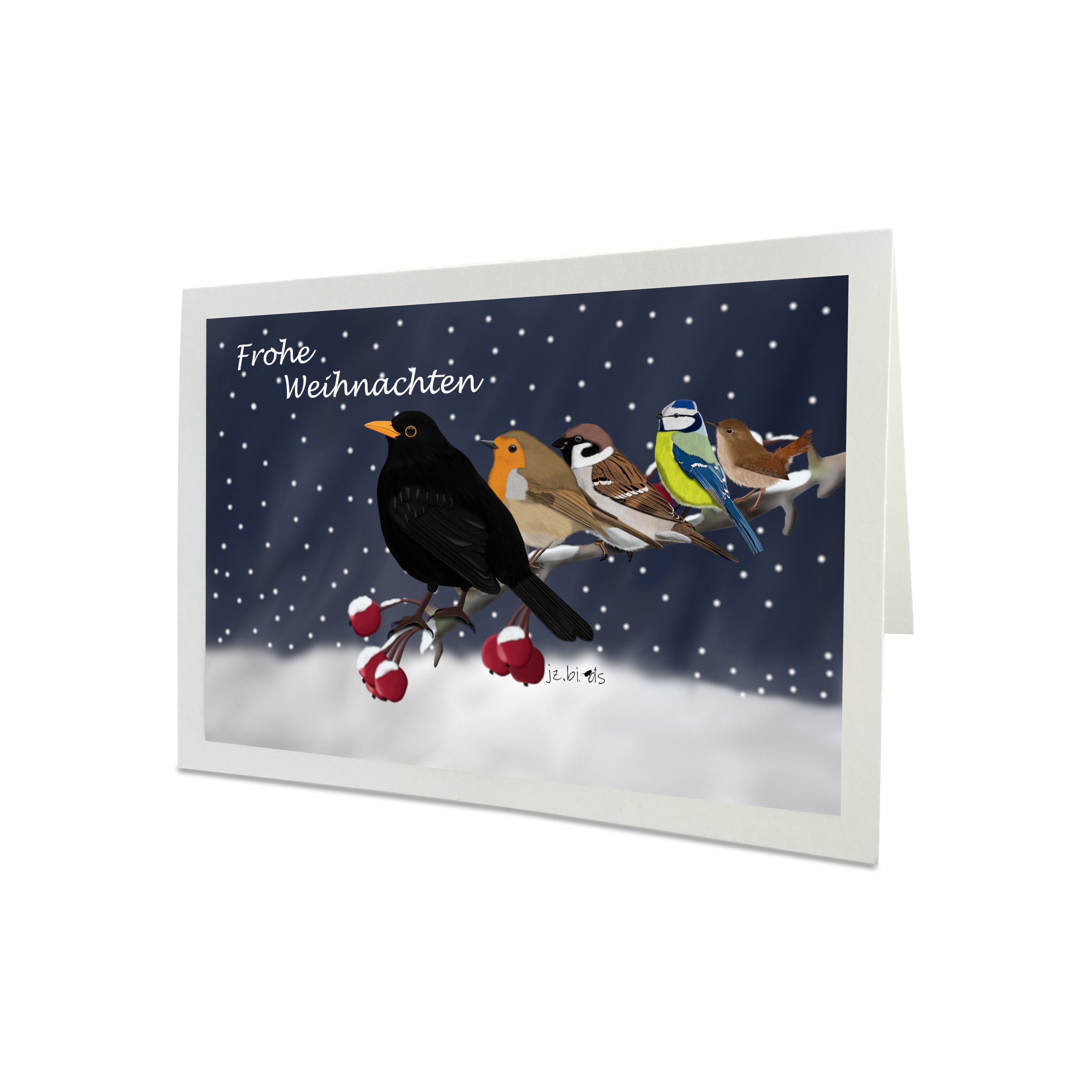 Second Ave Weihnachtskarte Mit Rotkehlchen – Quadratisch, 145x145 Mm, Mit Umschlag