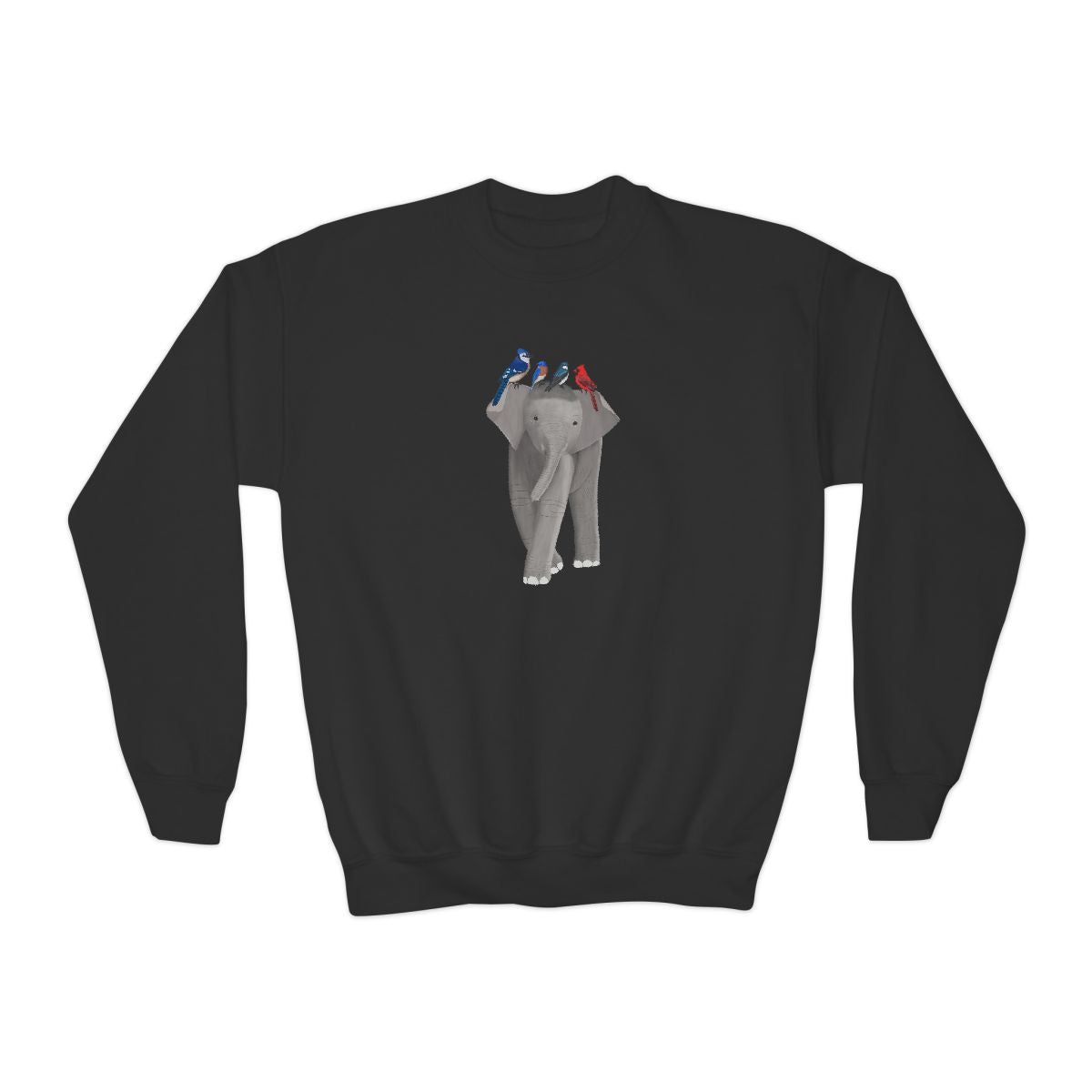 Youth Elephant with Birds Sweatshirts