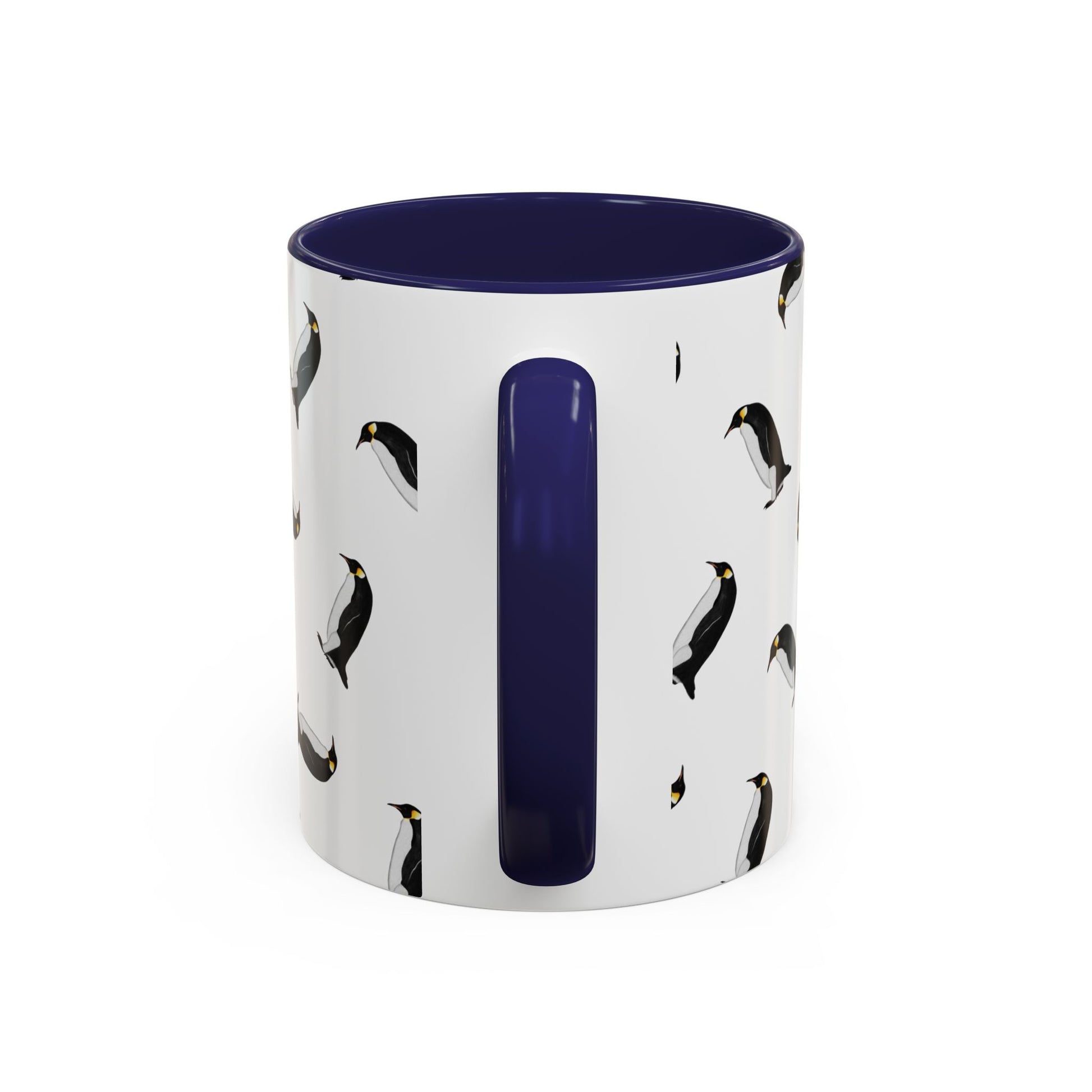 Pinguin Tasse mit Streumuster | Vogelmotiv Kaffeebecher für Vogelbeobachter & Naturfreunde in Yellow