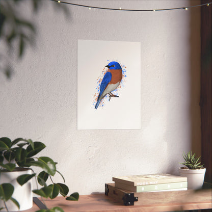 Bluebird Bird Artwork Matte Poster