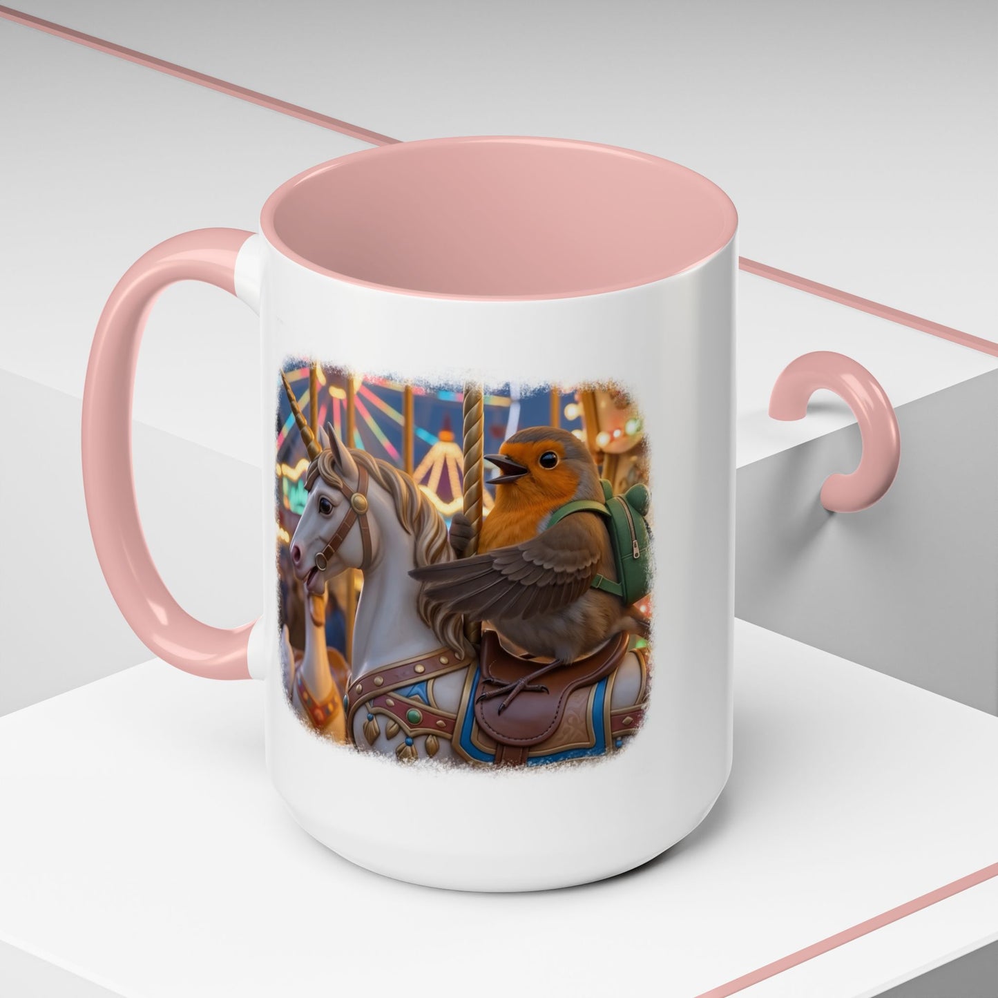 Robin Rosi Unicorn Carousel Premium Mug for Bird Lovers