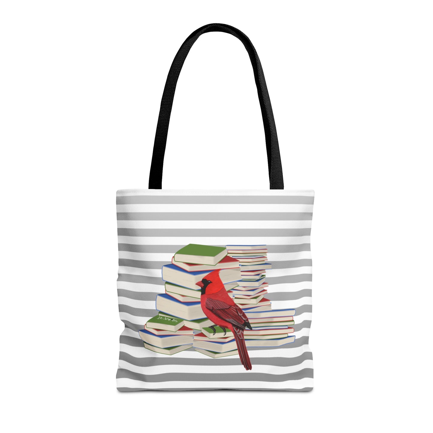 cardinal bird books tote bag