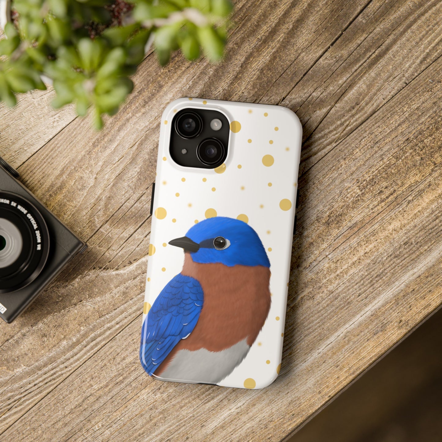 Bluebird Bird Art Tough Phone Case White