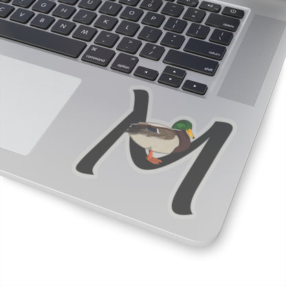 Mallard Letter M Bird Kiss-Cut Sticker