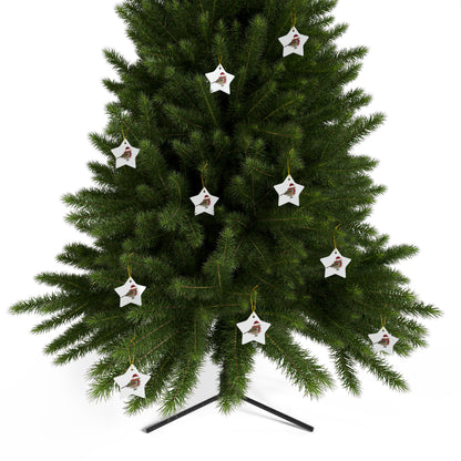 European Robin as Santa Ceramic Bird Christmas Ornament | Durable Double-Sided Bird Lover Decor