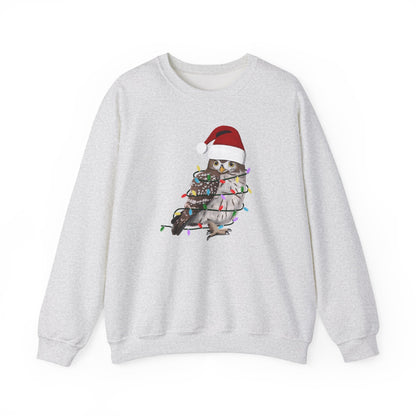 Owl with Fairy Lights Santa Claus Christmas Bird Sweatshirt