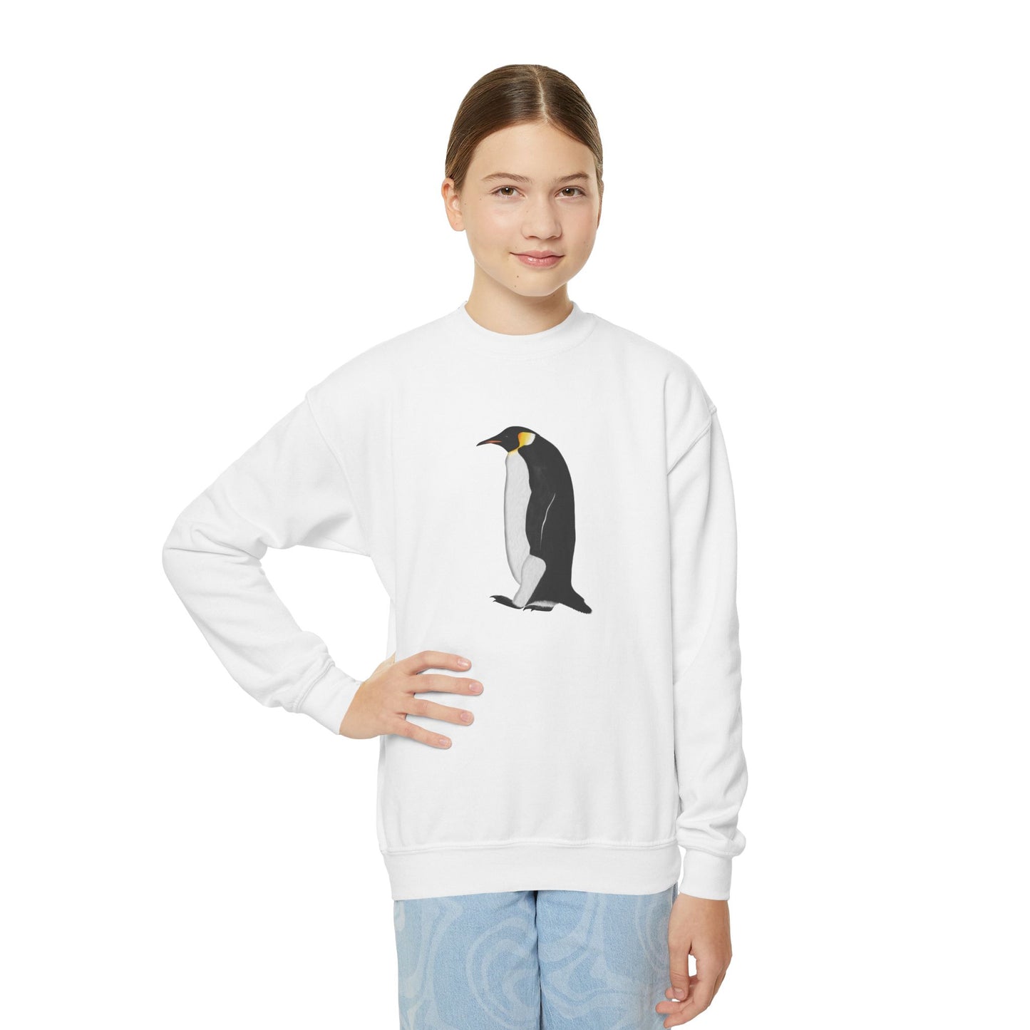 Emperor Penguin Bird Birdwatching Youth Crewneck Sweatshirt